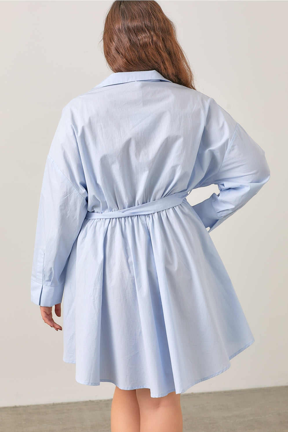 *PRE-ORDER* Poplin Waist Tie Shirt Dress